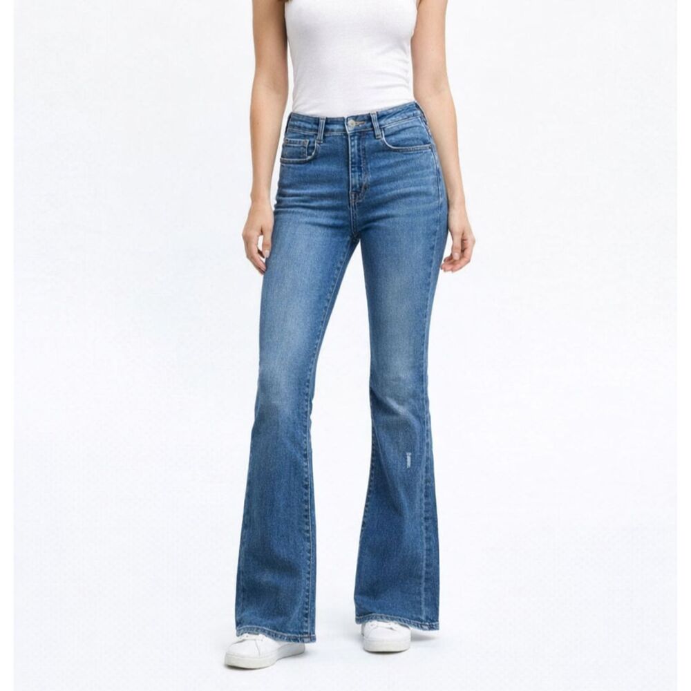 Anthropologie Blue High-Rise Flare Jeans